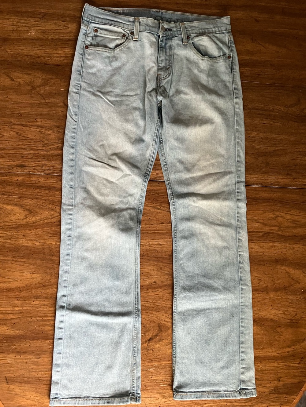 Levis Jeans Mens 31x32 (33x31) 527 Boot Cut Western Cowboy Light Wash Blue Denim